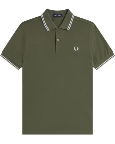 POLO SLIM FIT TWIN TIPPED FRED PERRY SAGE GREEN