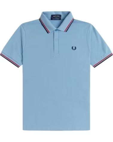POLO FRED PERRY REISSUES ORIGINAL TWIN TIPPED SKY BLUE RED NAVY