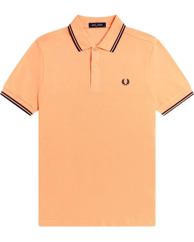 POLO SLIM FIT TWIN TIPPED PEACH FRENCH NAVY ORANGE