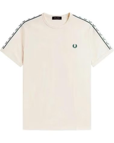 T-SHIRT FRED PERRY CONTRAST TAPE RINGER ECRU BEIGE