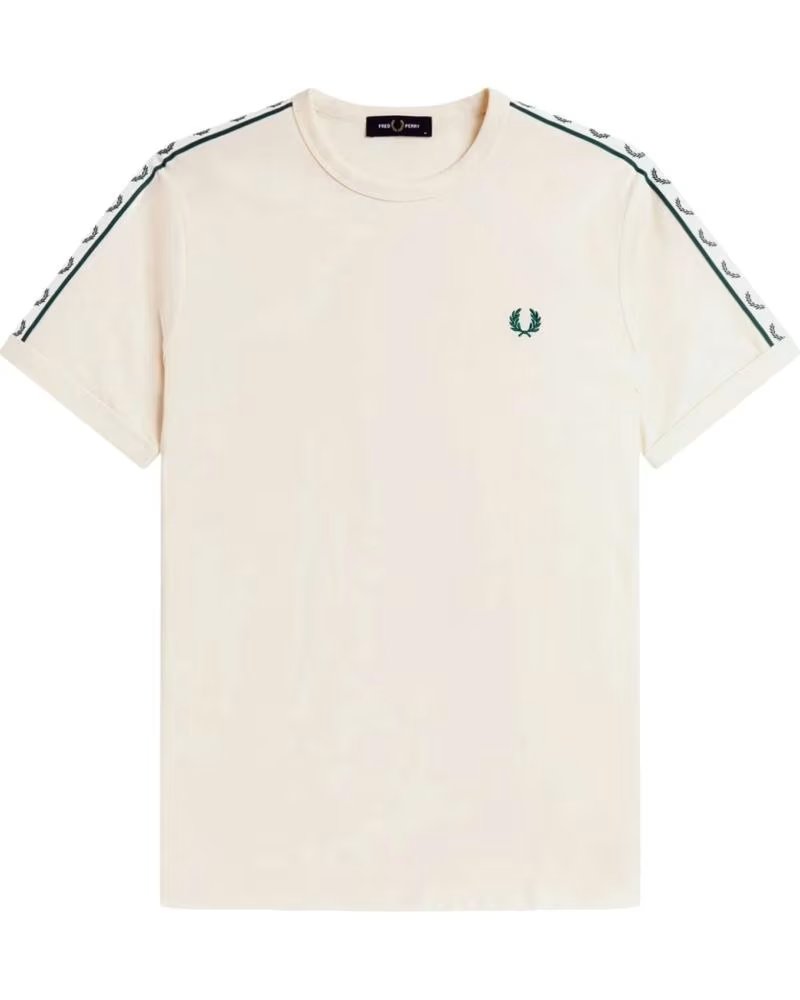 T-SHIRT FRED PERRY CONTRAST TAPE RINGER ECRU BEIGE