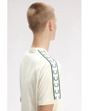 T-SHIRT FRED PERRY CONTRAST TAPE RINGER ECRU BEIGE
