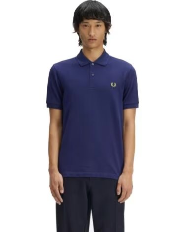 POLO SLIM FIT LISO FRENCH NAVY - CITRON