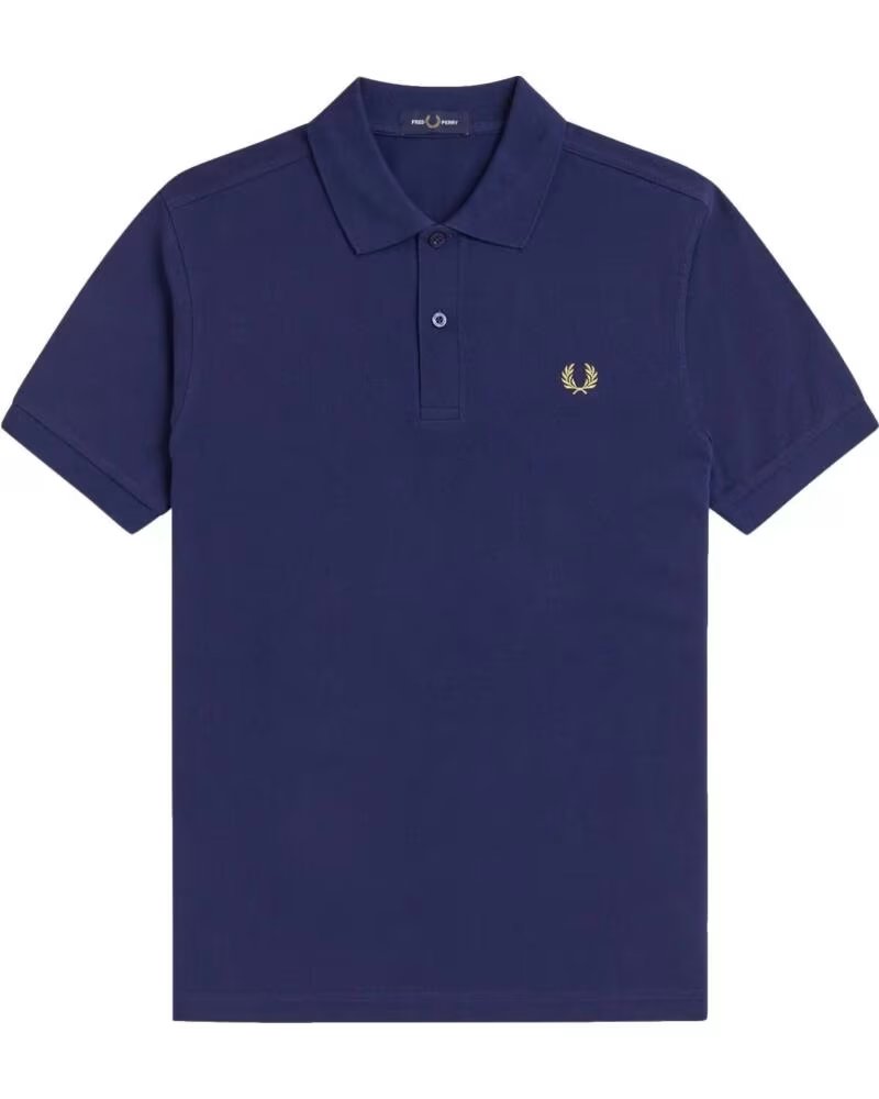 POLO SLIM FIT LISO FRENCH NAVY - CITRON