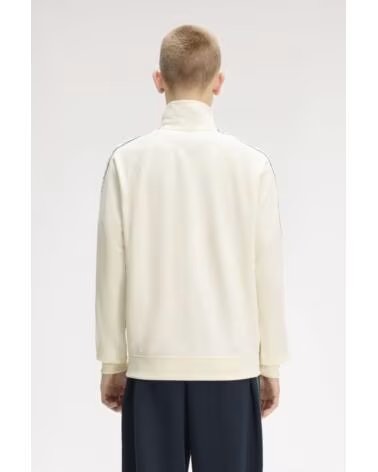 VESTE DE SURVÊTEMENT FRED PERRY CONTRAST TAPE TRACK JACKET ECRU BEIGE
