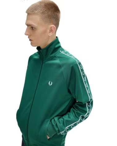 CHAQUETA DEPORTIVA FRED PERRY CONTRAST TAPE SPORT GREEN