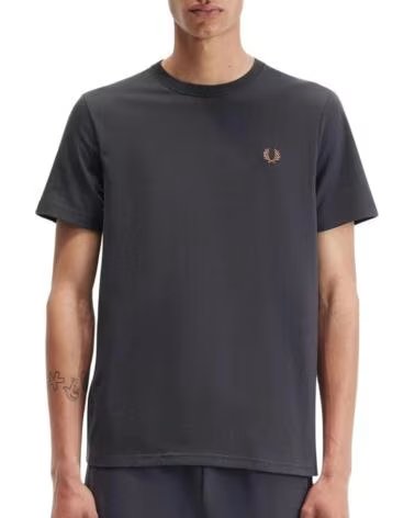 T-SHIRT FRED PERRY COL ROND GRIS GREY