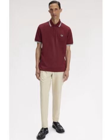 POLO FRED PERRY REISSUES ORIGINAL TWIN TIPPED GRANATE BURGUNDY