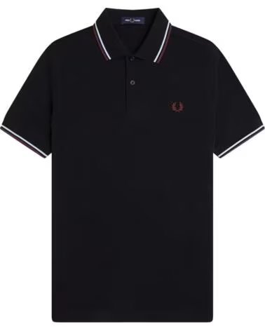 FRED PERRY POLO SLIM FIT CON DOBLE RIBETE NAVY