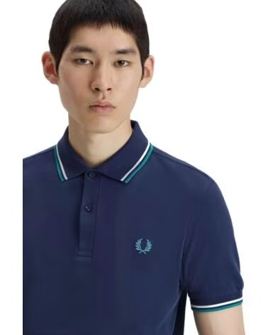 POLO SLIM FIT TWIN TIPPED FRED PERRY NAVY