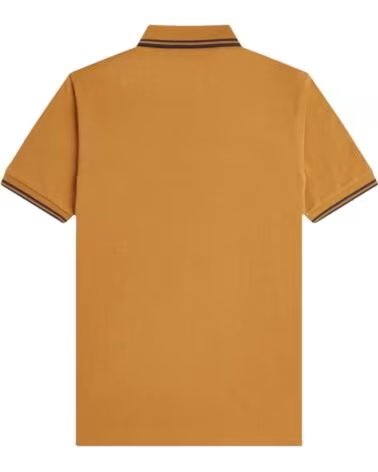 POLO SLIM FIT TWIN TIPPED DARK CARAMEL NAVY BROWN