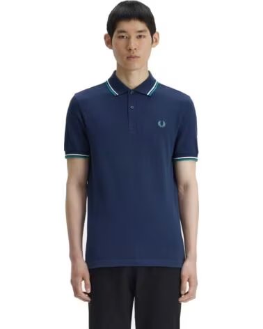 POLO SLIM FIT TWIN TIPPED FRED PERRY NAVY