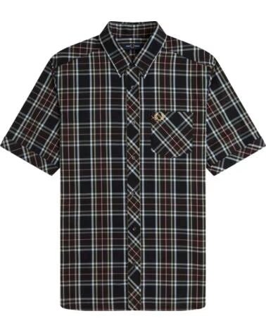 FRED PERRY CLASSIC TARTAN SHORT SLEEVE SHIRT BLACK