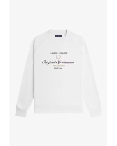 SUDADERA FRED PERRY ORIGINAL SPORTSWEAR SNOW WHITE