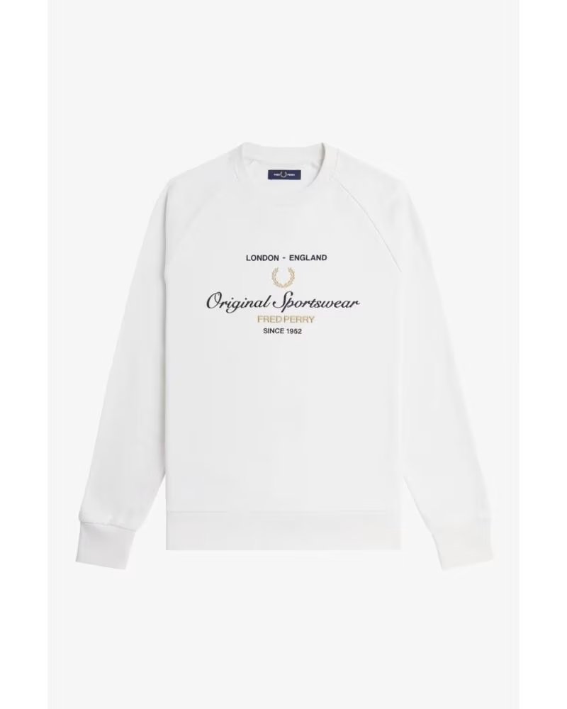 SUDADERA FRED PERRY ORIGINAL SPORTSWEAR SNOW WHITE