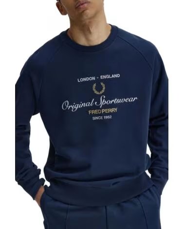 SUDADERA FRED PERRY ORIGINAL SPORTSWEAR TENNIS BLUE NAVY