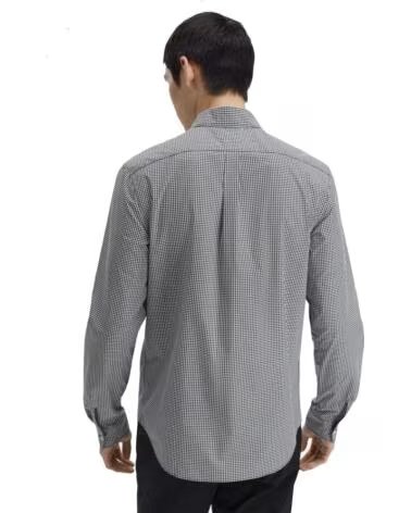 FRED PERRY LANGARMHEMD MIT MIKRO-GINGHAM-MUSTER SCHWARZ BLACK