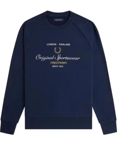 SUDADERA FRED PERRY ORIGINAL SPORTSWEAR TENNIS BLUE NAVY