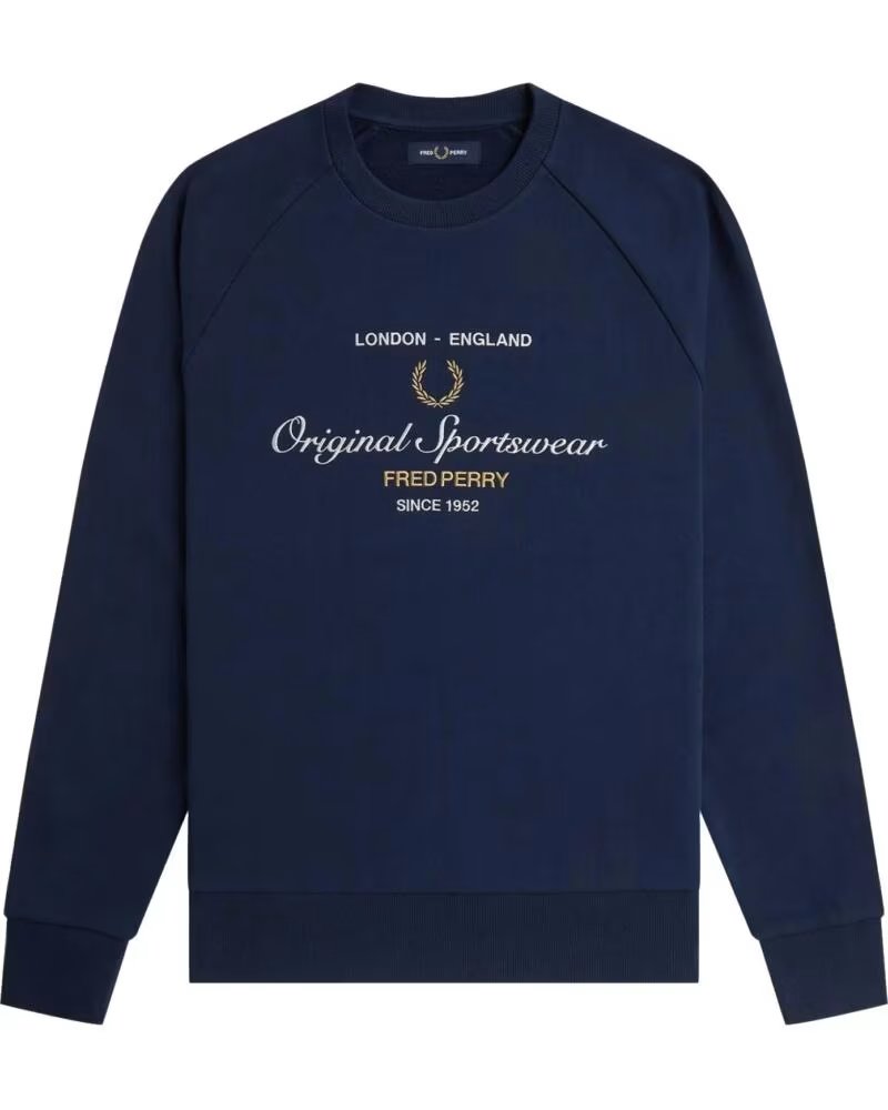 SUDADERA FRED PERRY ORIGINAL SPORTSWEAR TENNIS BLUE NAVY