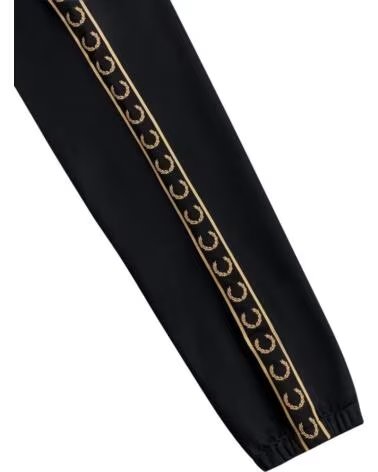 PANTALÓN DE CHÁNDAL FRED PERRY TAPED TRACK NEGRO Y CHAMPÁN BLACK