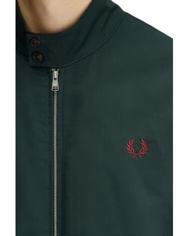 FRED PERRY GIACCA TWILL HARRINGTON VERDE SCURO DARK GREEN