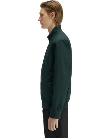 FRED PERRY GIACCA TWILL HARRINGTON VERDE SCURO DARK GREEN