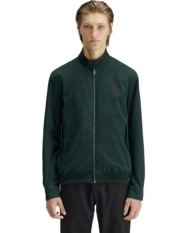 FRED PERRY GIACCA TWILL HARRINGTON VERDE SCURO DARK GREEN