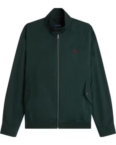 FRED PERRY GIACCA TWILL HARRINGTON VERDE SCURO DARK GREEN