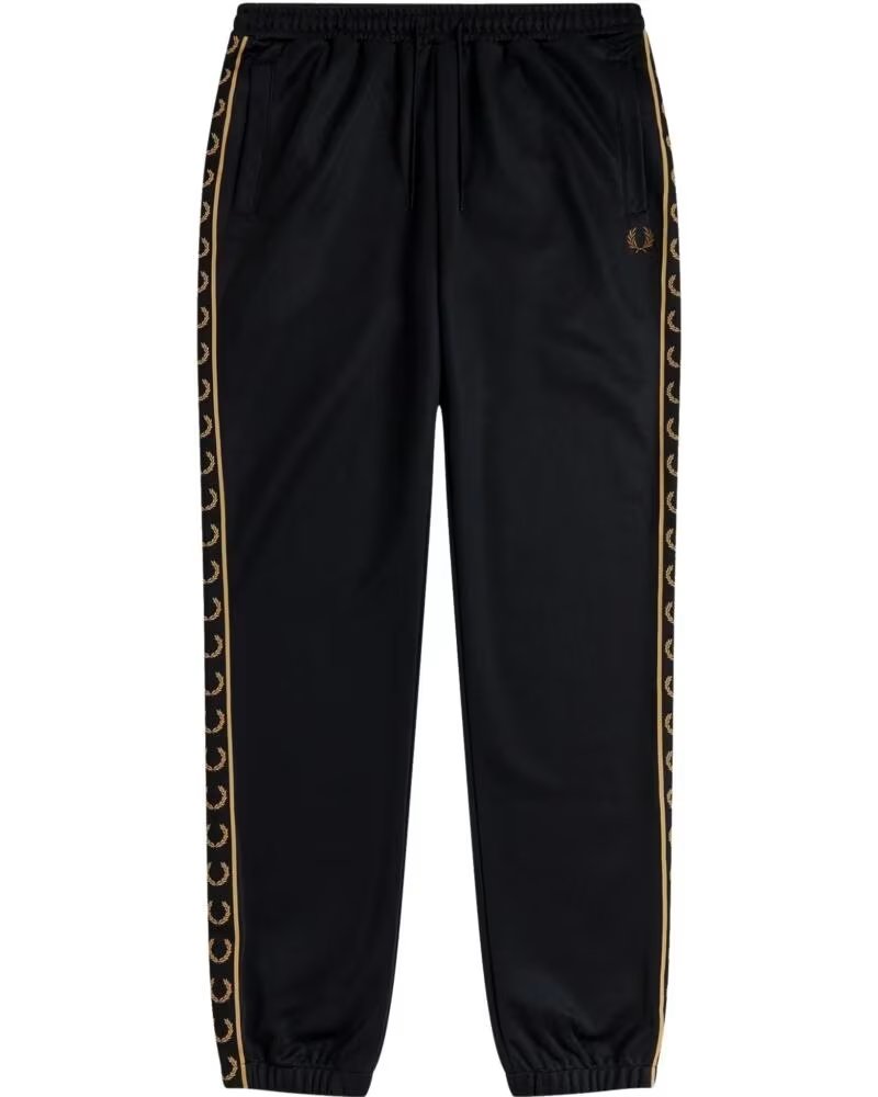 PANTALÓN DE CHÁNDAL FRED PERRY TAPED TRACK NEGRO Y CHAMPÁN BLACK