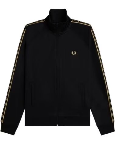 FRED PERRY VESTE DE SURVÊTEMENT CONTRAST TAPE NOIR BLACK