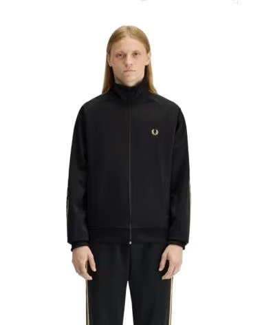 FRED PERRY VESTE DE SURVÊTEMENT CONTRAST TAPE NOIR BLACK