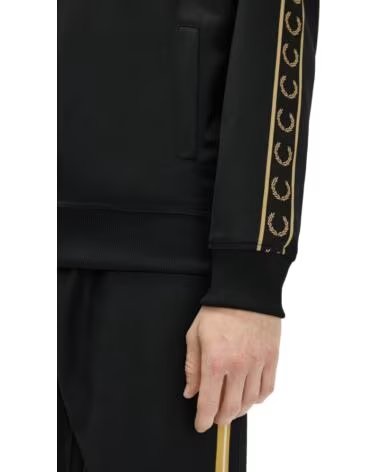FRED PERRY VESTE DE SURVÊTEMENT CONTRAST TAPE NOIR BLACK