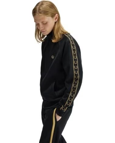 FRED PERRY VESTE DE SURVÊTEMENT CONTRAST TAPE NOIR BLACK