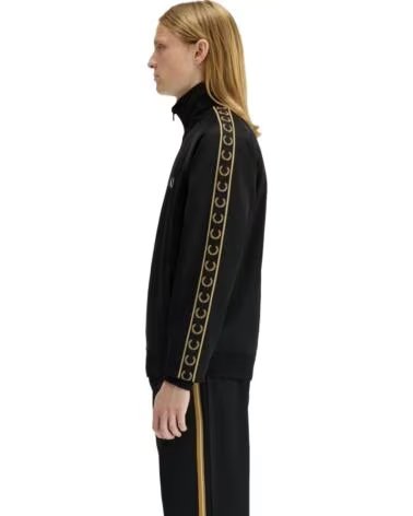FRED PERRY VESTE DE SURVÊTEMENT CONTRAST TAPE NOIR BLACK