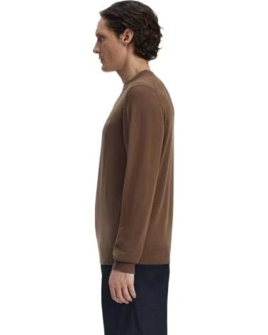 PULL FRED PERRY CLASSIC CREW NECK MARRON BROWN