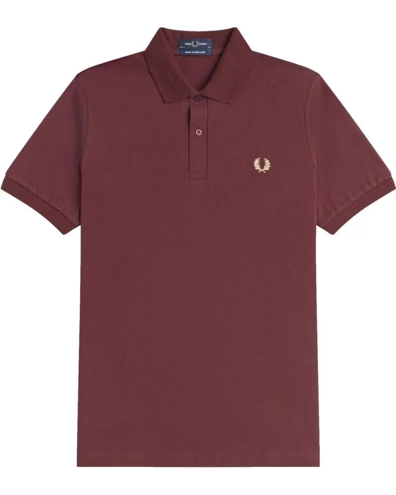 FRED PERRY REISSUES ORIGINAL PLAIN POLO OXBLOOD - CHAMPAGNE BURGUNDY
