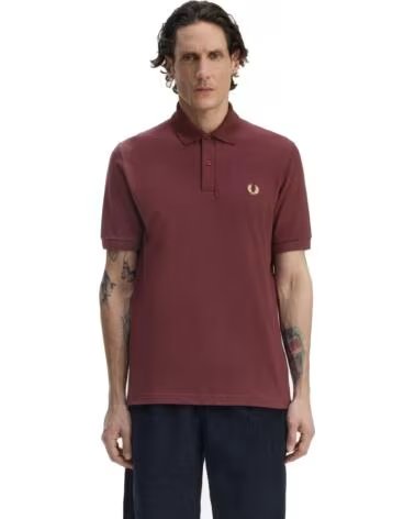 FRED PERRY REISSUES ORIGINAL PLAIN POLO OXBLOOD - CHAMPAGNE BURGUNDY