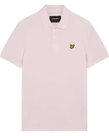 LYLE & SCOTT POLO LISO DE MANGA CORTA PARA HOMBRE ROSA CLARO LIGHT PINK