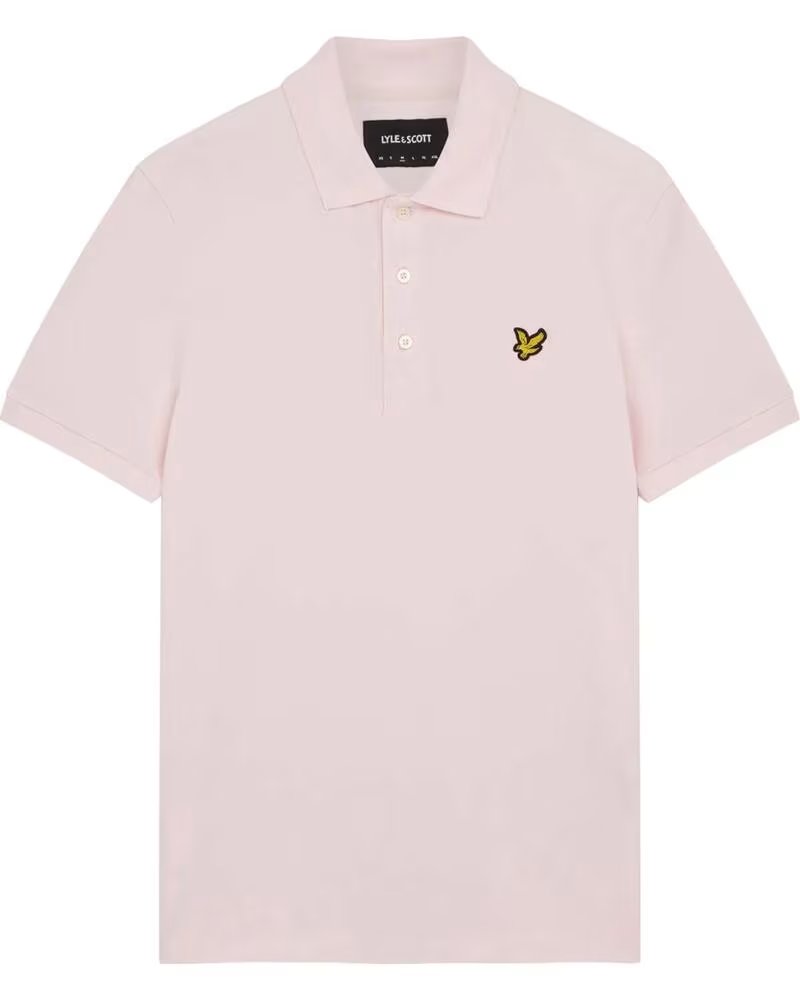 LYLE & SCOTT UNIFARBENES KURZARM-POLOSHIRT FÜR HERREN HELLROSA LIGHT PINK
