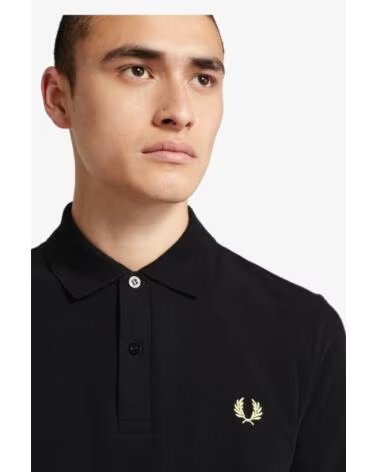 FRED PERRY REISSUES ORIGINAL PLAIN POLO BLACK CHAMPAGNE