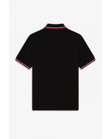 FRED PERRY REISSUES ORIGINAL TWIN TIPPED POLO BLACK