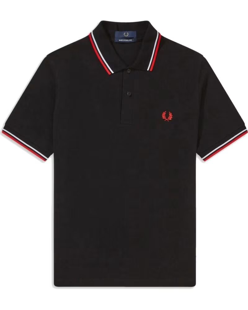 FRED PERRY REISSUES ORIGINAL TWIN TIPPED POLO BLACK