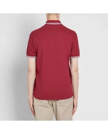 FRED PERRY REISSUES ORIGINAL TWIN TIPPED POLOHEMD BORDEAUX EISWEISS BURGUNDY
