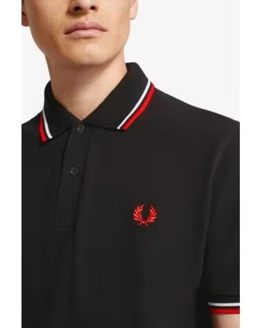 FRED PERRY REISSUES ORIGINAL TWIN TIPPED POLO BLACK