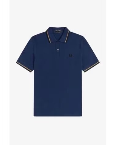 FRED PERRY REISSUES ORIGINAL TWIN TIPPED POLO AZUL ORO NEGRO MARINO NAVY