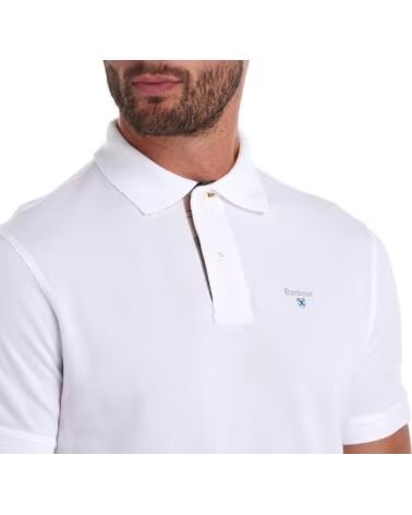 BARBOUR TARTAN PIQUE POLO SHIRT WHITE