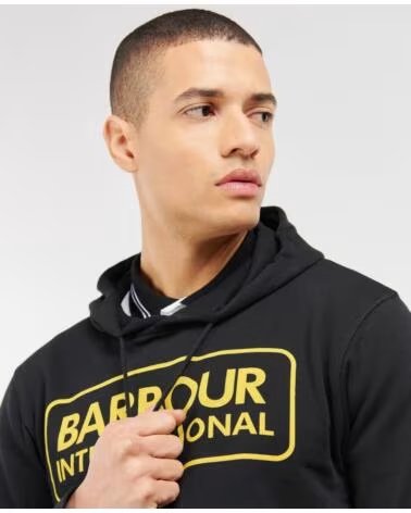 FELPA CON CAPPUCCIO BARBOUR INTERNATIONAL POP OVER NERA BLACK