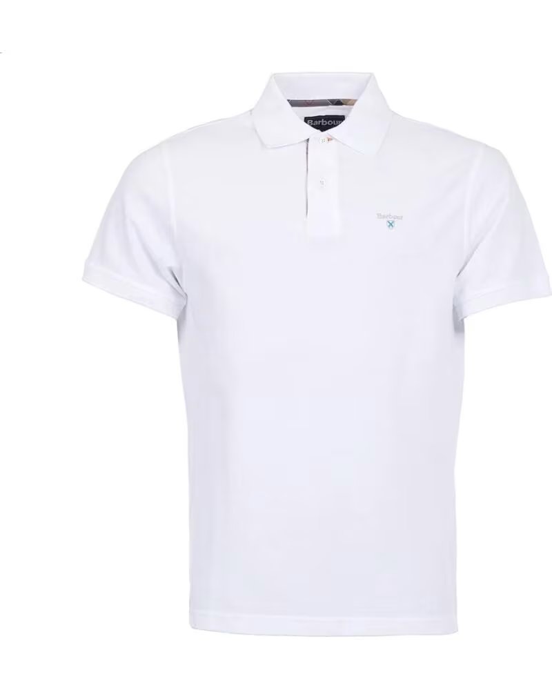 BARBOUR TARTAN PIQUE POLO SHIRT WHITE