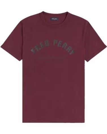 FRED PERRY T-SHIRT ARCH BRANDED BURGUNDY