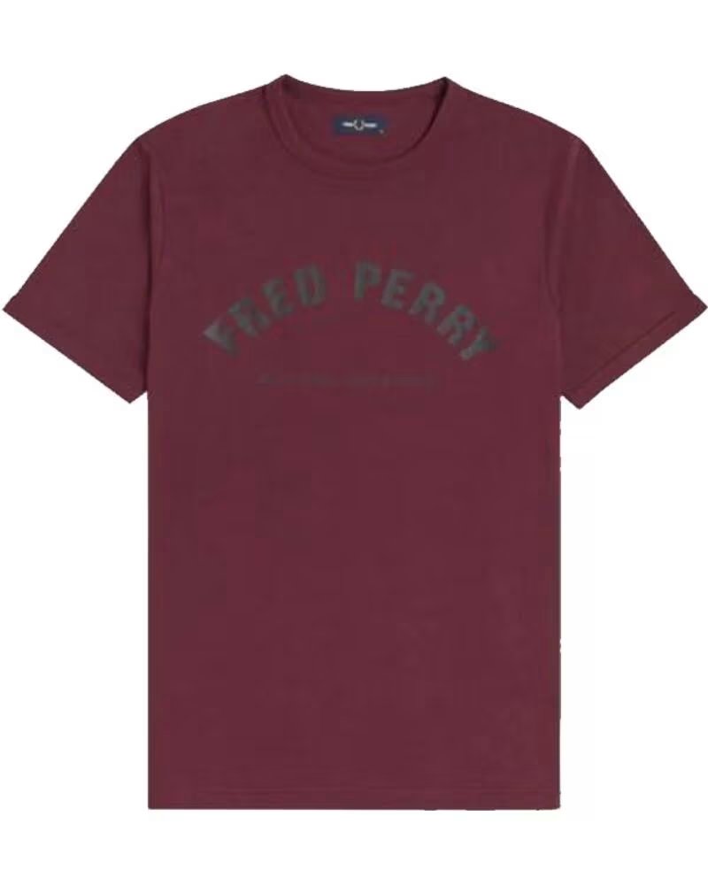 FRED PERRY T-SHIRT ARCH BRANDED BURGUNDY